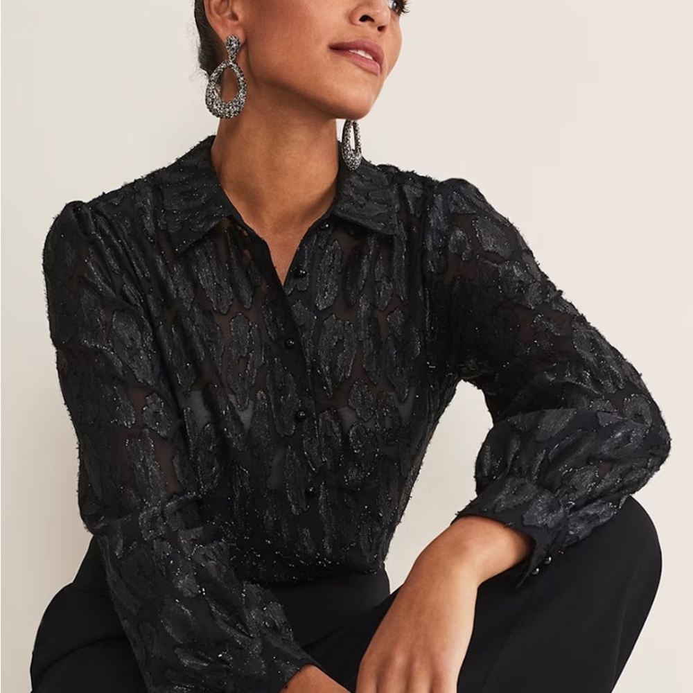 NWT Phase Eight Tate Leopard Jacquard Blouse